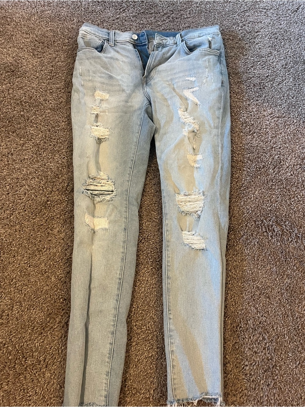 SKINN Light Blue Ripped Skinny Jeans